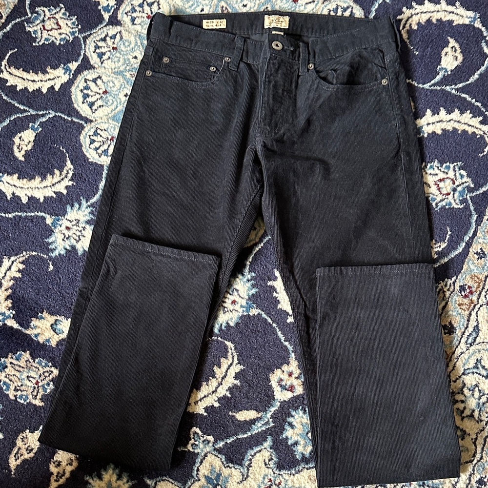 J. Crew Factory Men's Navy Corduroy Pants